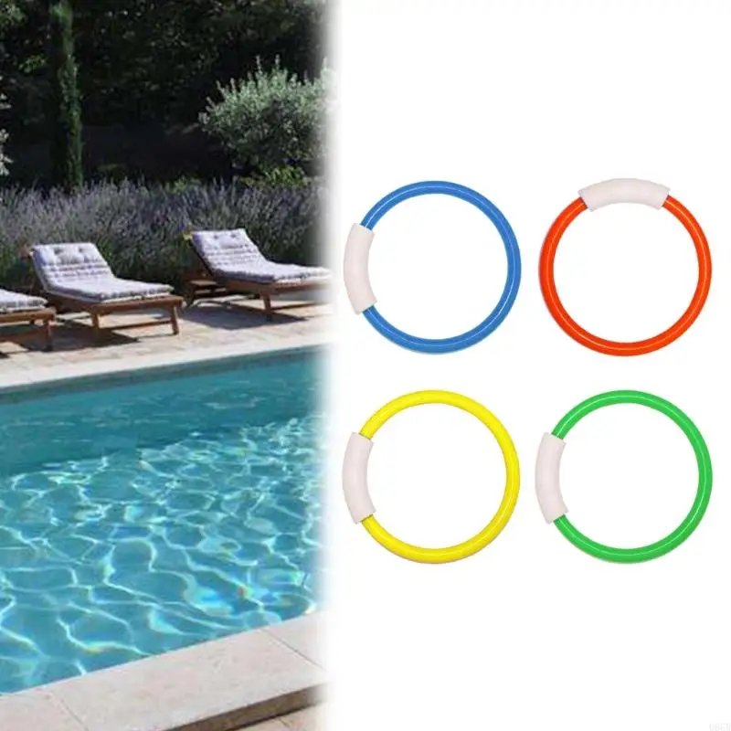 4PCS Swimming Pool Dive Rings Set Diving Snorkeling Toy For Children And Family
