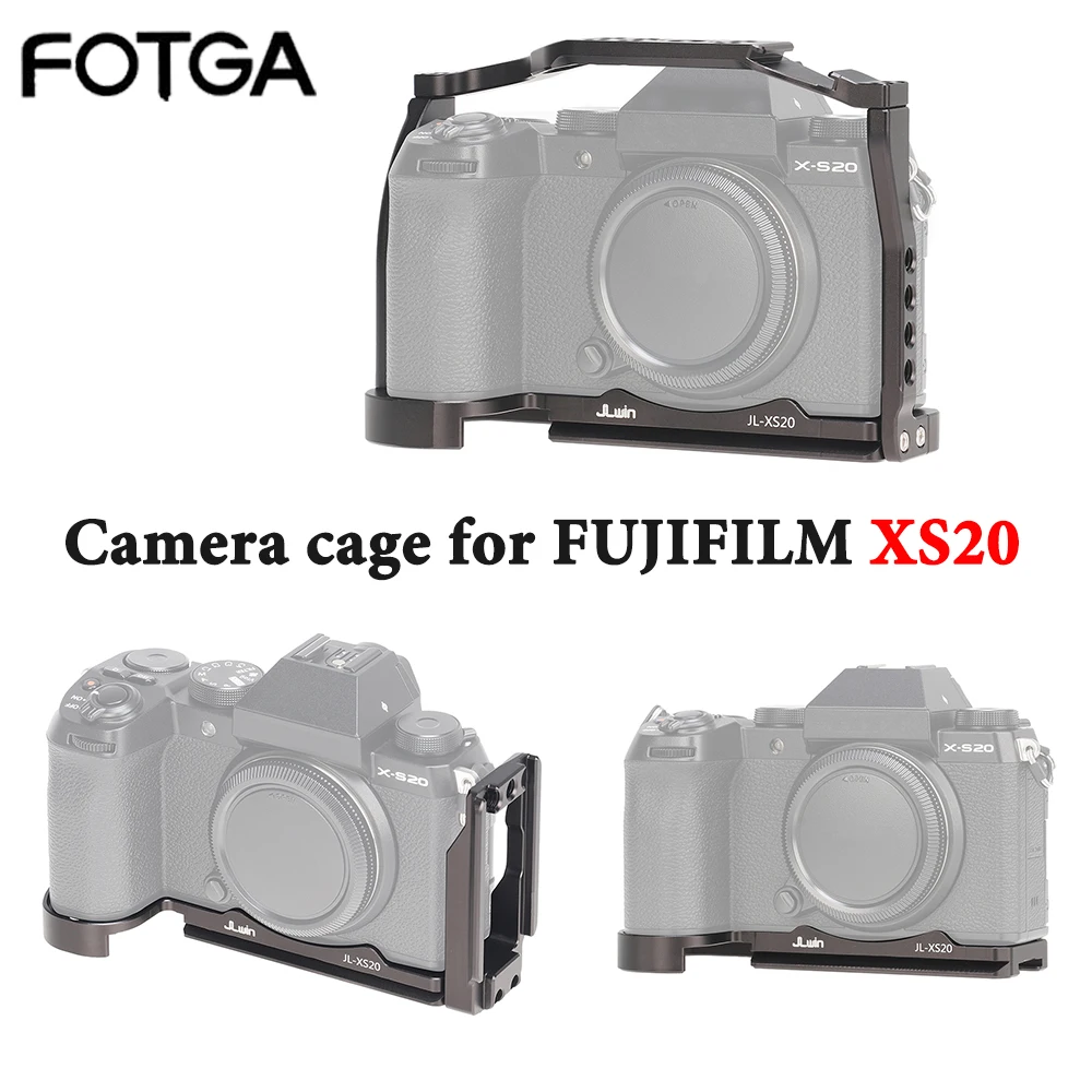 Accessorio Fotga Per Fuji Fujifilm Xs20 Gabbia Per Fotocamera Piastra L Ad Alta Resistenza Compatibile Con Piastra Di Tiro Verticale Treppiede Arca