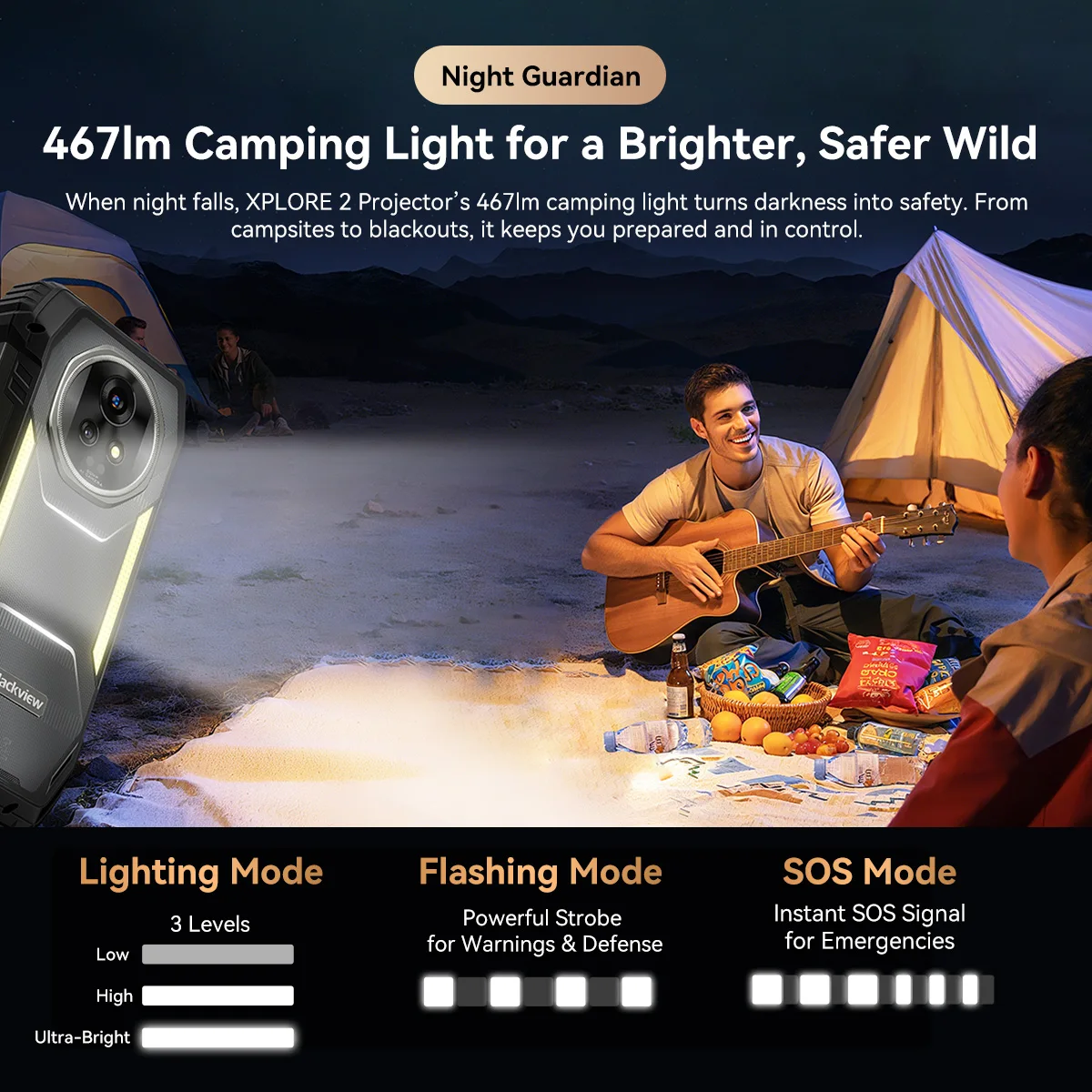 OSCAL Blackview XPLORE 2 Projector 5G AI Smartphone, 6.73" 3.2K AMOLED Display,50MP Camera, 20000mAh,Outdoor Rugged Mobile Phone