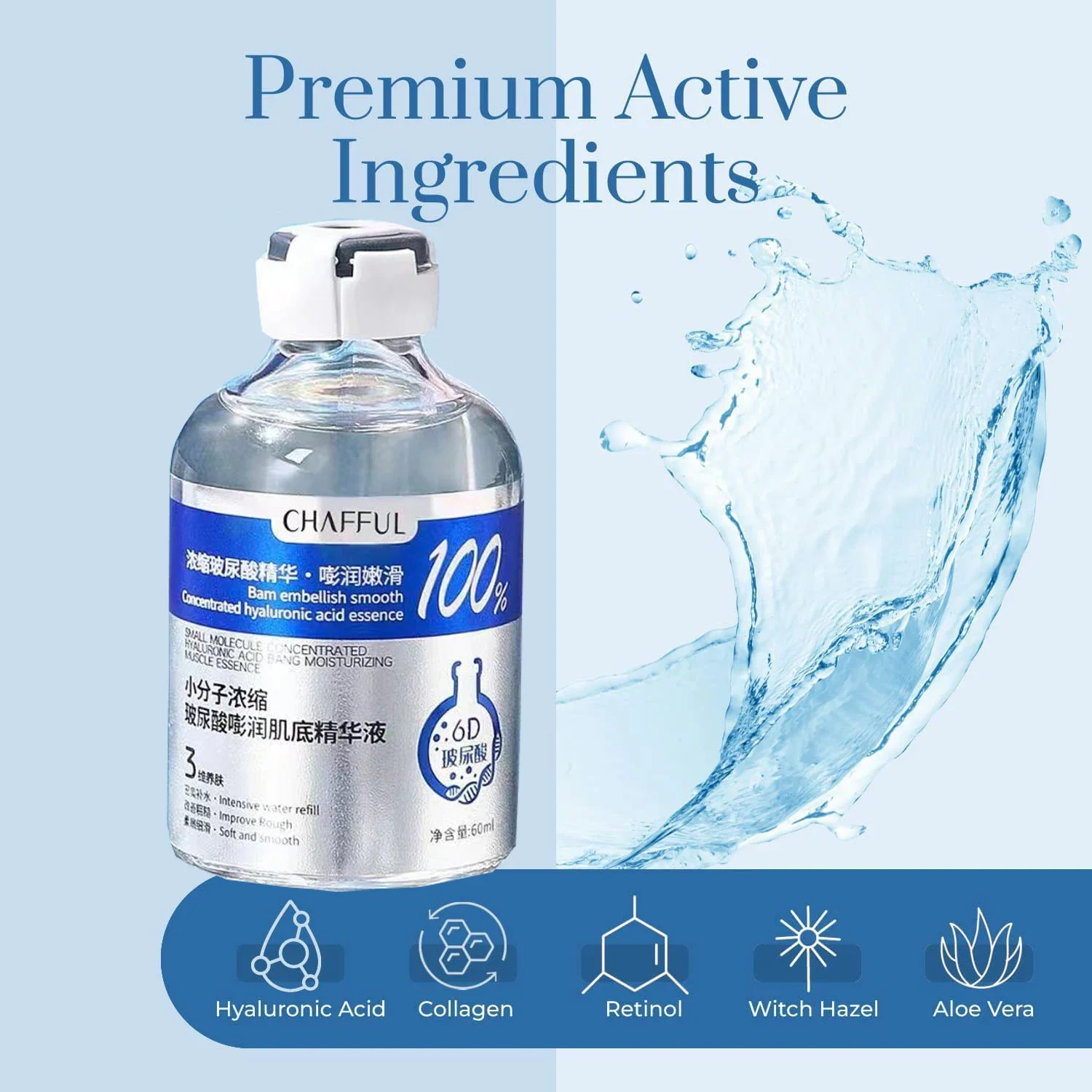 Hyaluronic Acid Facial Essence Deep Moisturizing Facial Skin Essence Korean Skin Care Products Reduces Dry Skin 4