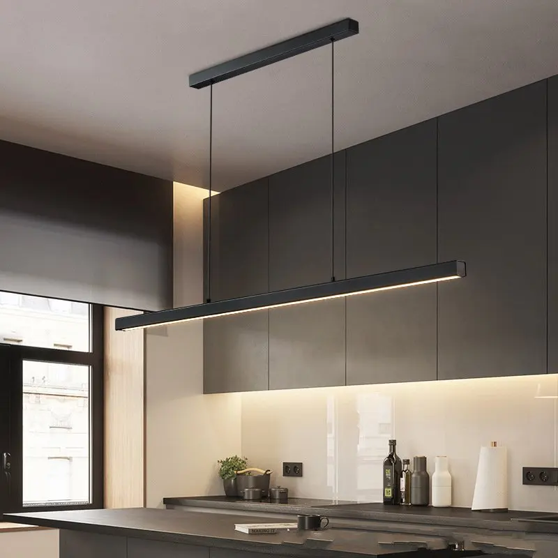 LongStripMinimalistDiningRoomPendantLamp80cm100cm120cmModern