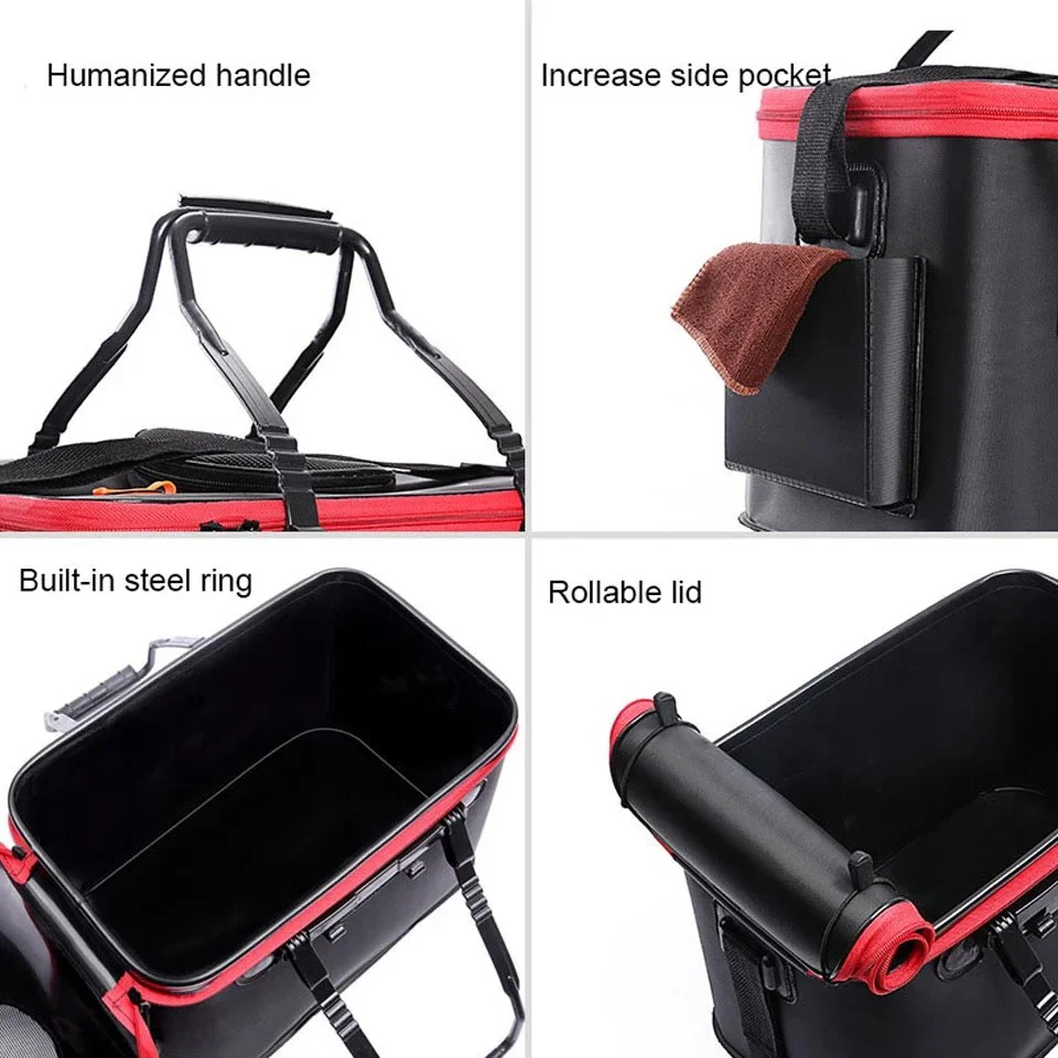 Portable Fishing Bag Collapsible Fishing Bucket Live Fish Box 5