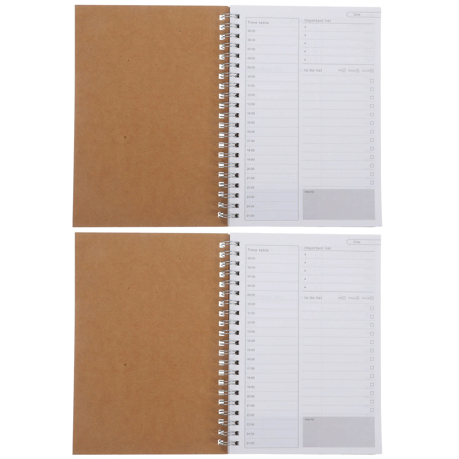 

2 Pcs Daily Schedule Agenda Notebooks Compact Memo Pads Small Planner Notepad Household Paper Work