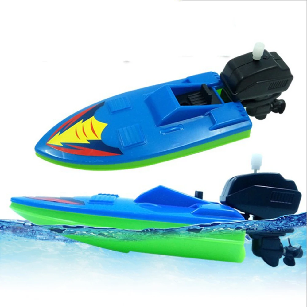 

Kids Playing Classic Bathtub Shower Float In Water Small Steamboat Clockwork Toys Speed Boat Ship Wind Up Toy
