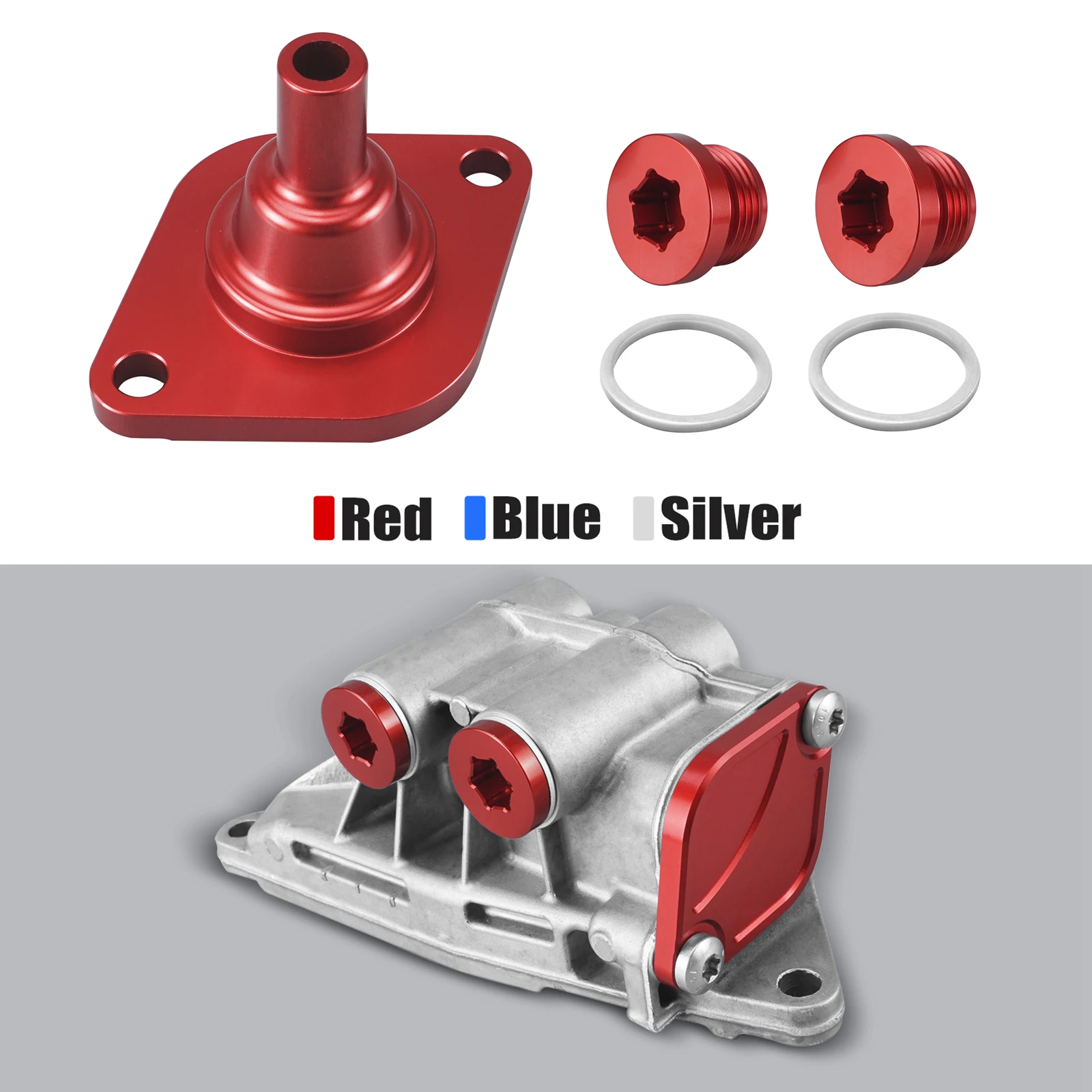 BEVINSEE Aluminium Oil Thermostat Housing Plugs & Lid Cover for BMW N54 N55 S55 for BMW E90 E92 335i E82 E88 135i E60 F10 535i engine compartment panel