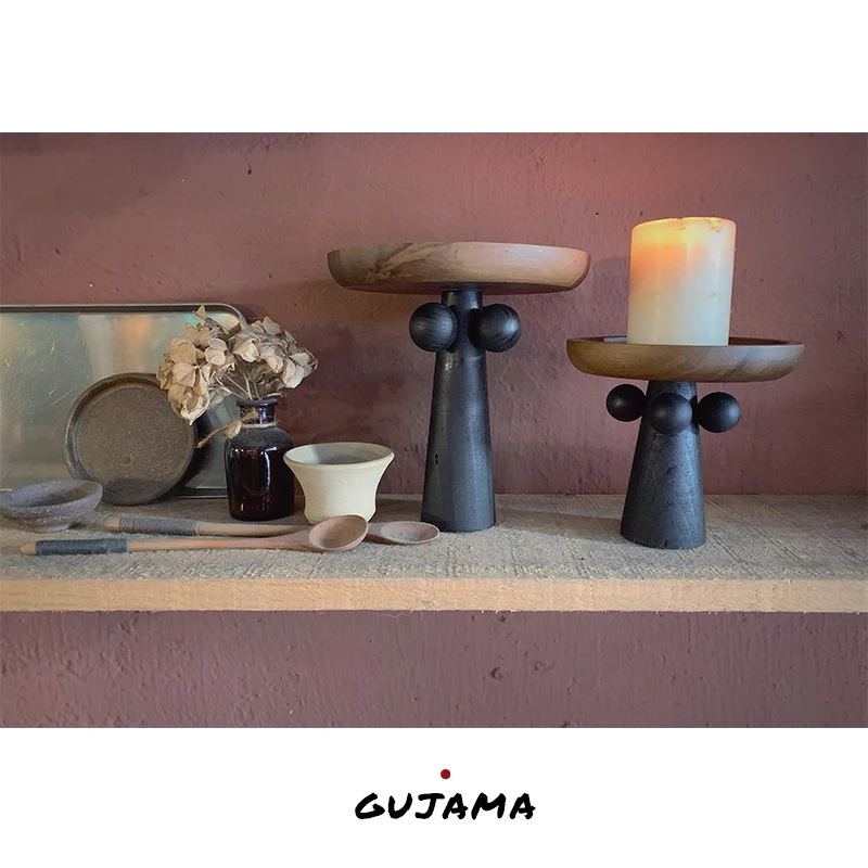 Original Tall Wooden Tray, Home Residential Ornaments, Candle Aromatherapy, Perfume Decorations, Ins 3