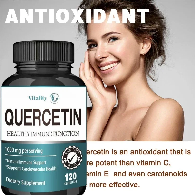 Ultra High Purity Quercetin Capsules + Highly Purified and Bioavailable-1000 Mg Per Serving-120 Quercetin Supplements