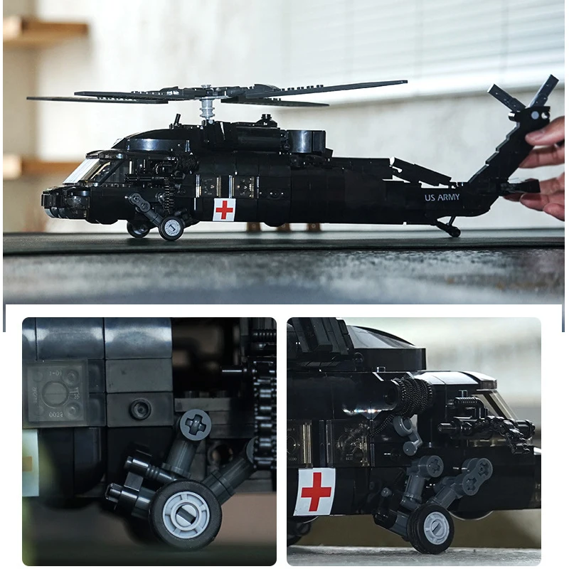 Lego Technic Hélicoptère militaire US UH60 Hawk Brick Tech Blocs