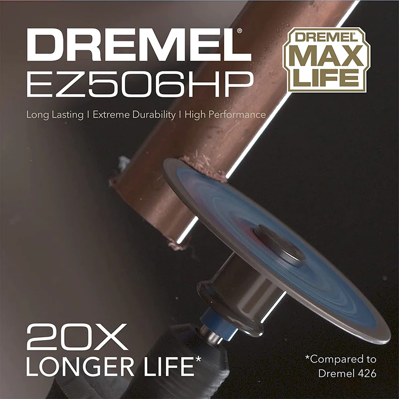 Dremel Max Life 커팅 휠 디스크 0.04 X1.5 X1.5 인치 성능 프리미엄 금속 회전 공구 연마기 액세서리 EZ506HP EZ423