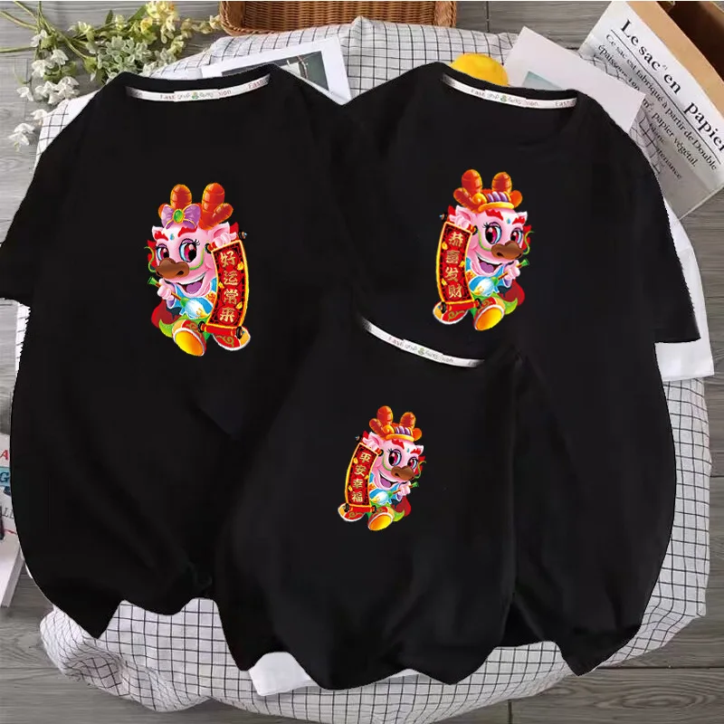 Camisetas navideñas a juego para la familia, papá, mamá, camisetas de algodón para padre y madre, camisetas rojas de manga corta con aspecto divertido, trajes de fiesta de Navidad y Año Nuevo