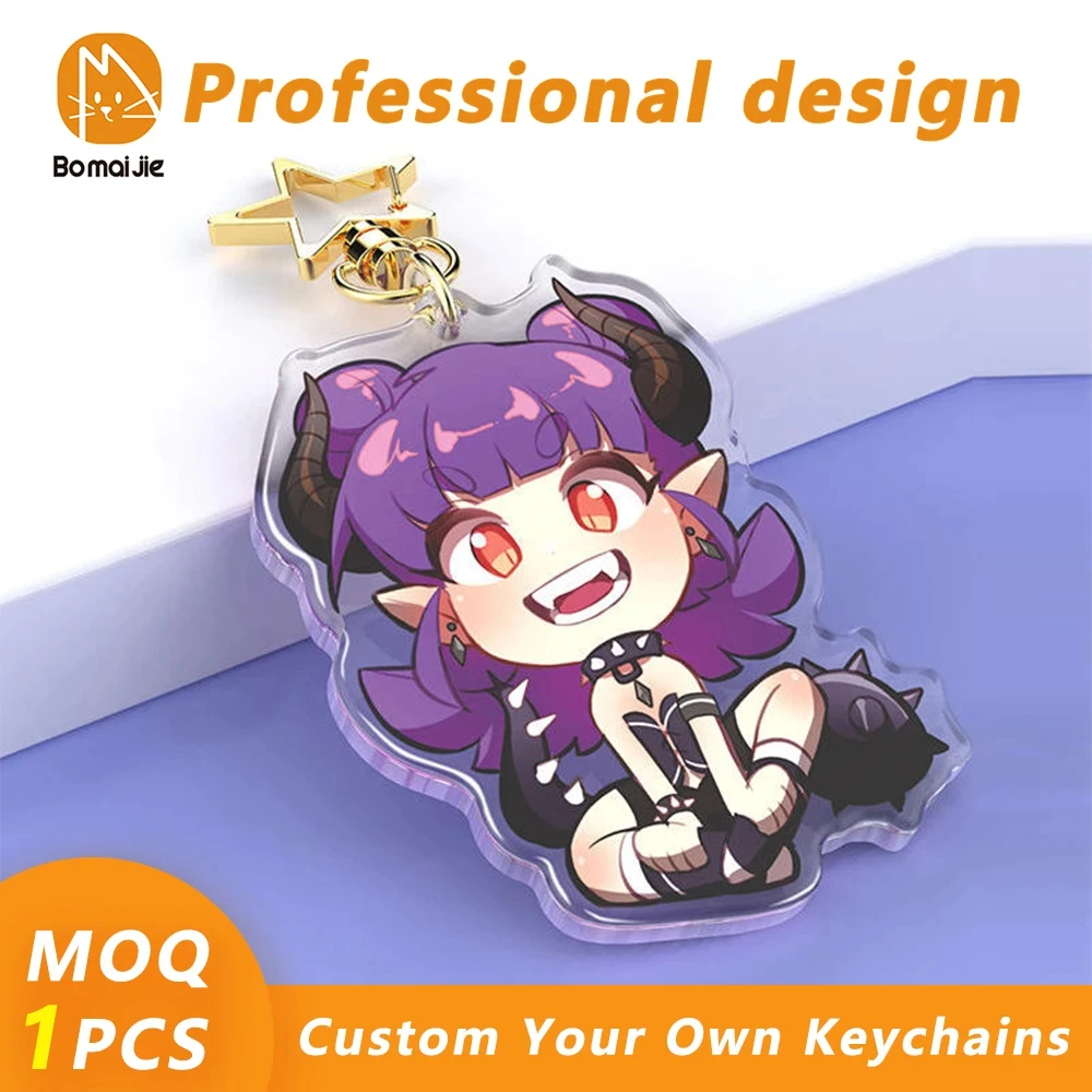 Benutzer definierte Logo Acryl Schlüssel bund Cartoon Anhänger Foto Flash transparenten Charme Druck Persönlichkeit holo graphische Anime Schlüssel anhänger