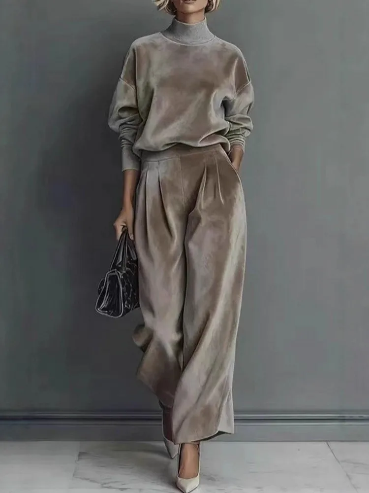 2 Pieces Women's Sets 2026 Spring Autumn Pullover Suit Long Sleeve Tops And Pants Suits Two Piece Set Tracksuit Outfit