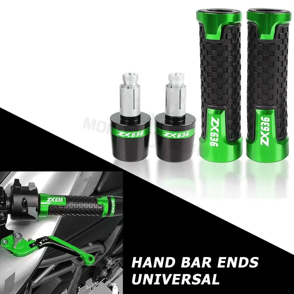 

Аксессуары для веса мотоциклов KAWASAKI ZX 636 2019 2020 ZX636 CNC, алюминиевые ручки 7/8 дюйма, ручки, ручки, накладки, крышка