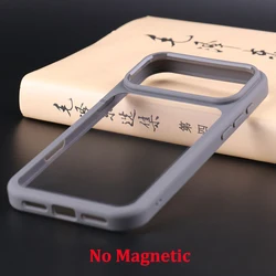Transparent Shockproof Protective Phone Case - Ultra - Thin Clear Hard PC Back Cover - iPhone 17 Pro Max (Gray No Magnetic)