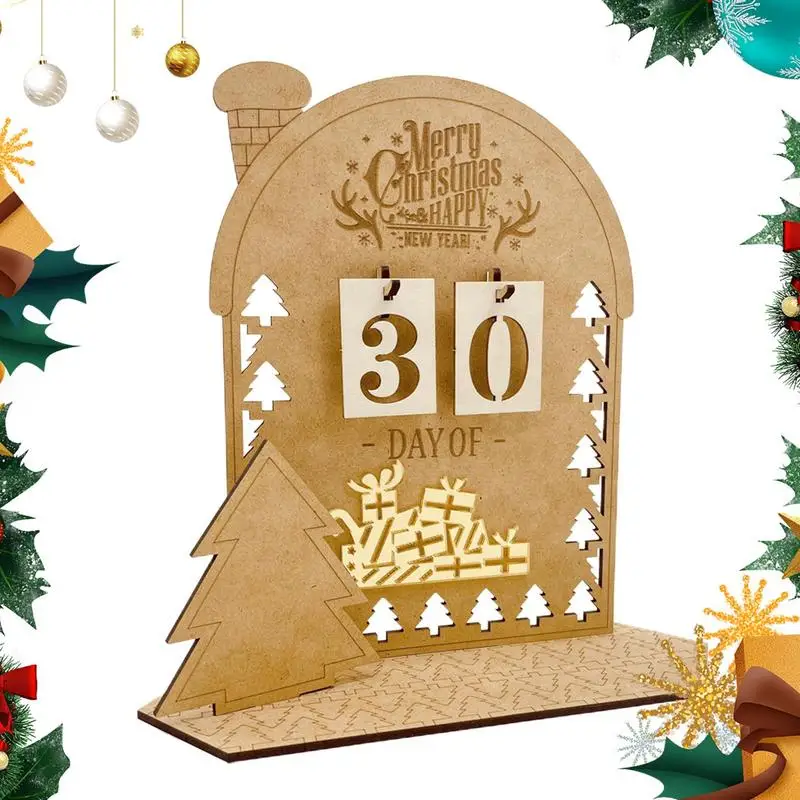 

Wooden Countdown To Christmas Advent Calendar House-Shaped Christmas Countdown Calendar Advent Calendar DIY Kit Ready To