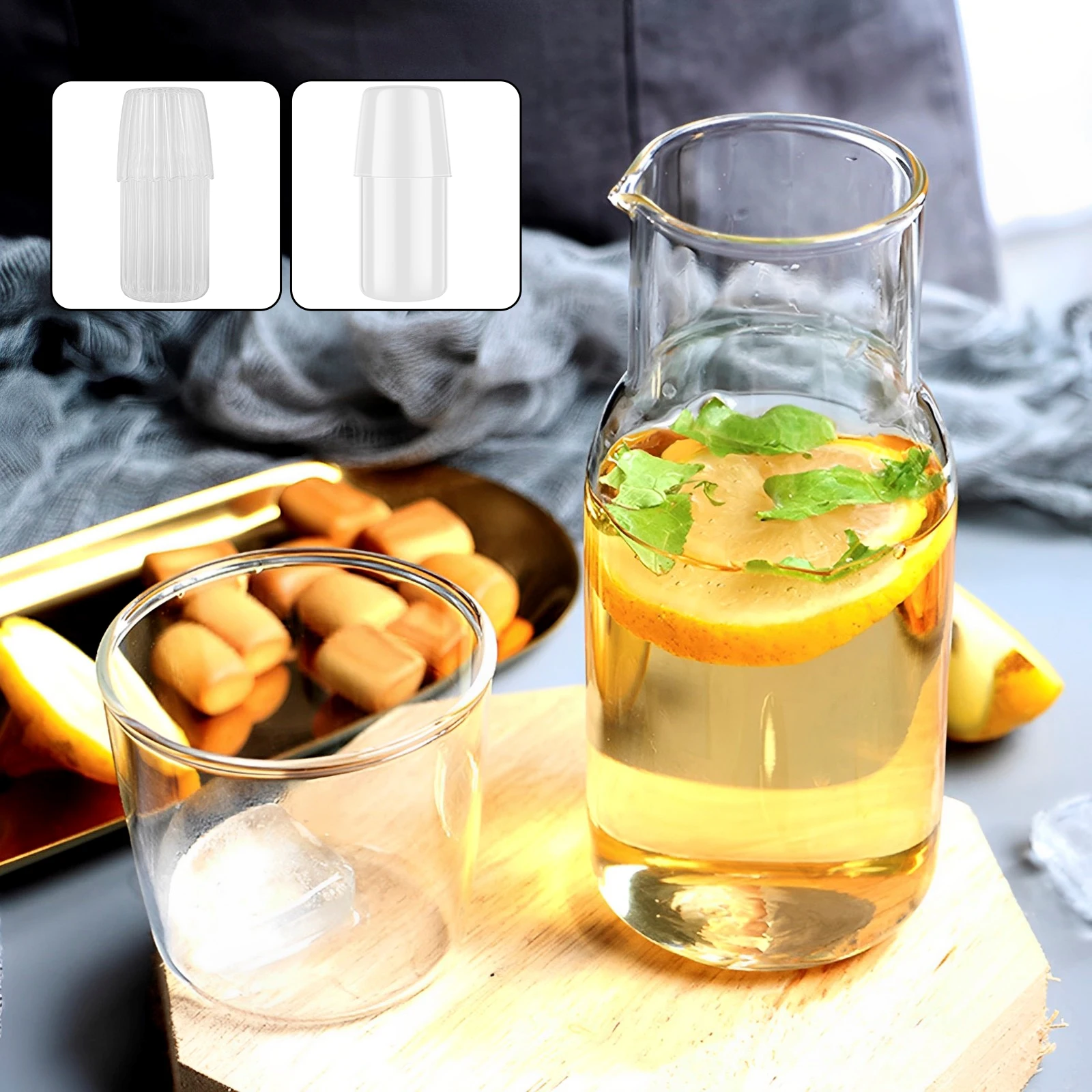 Glass Water Bottle Set 550ML/600ML Glass Bedside Water Carafe Bottle With  Glass Cup Drinking Pitcher for Milk Beverage Tea - AliExpress 15