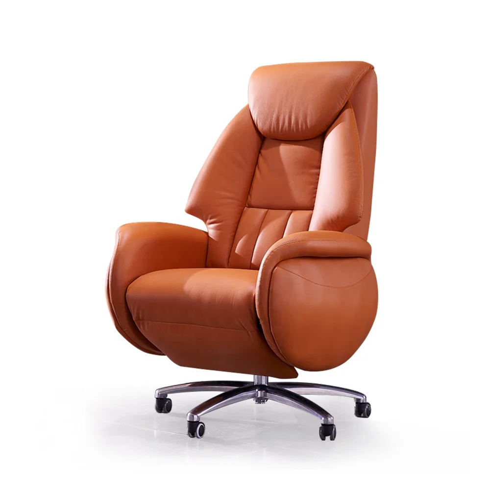 

Luxury Modern Adjustable Swivel Manager Executive High Quality Ergonomic Real Genuine Leather Recliner Office with Massage