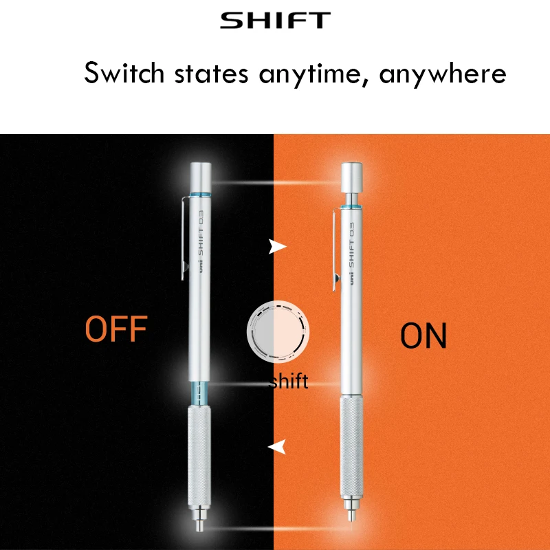 Uni Mechanical Pencil M51010 SHIFT Metal Drawing lapiseira profissional 0.3/0.5/0.7/0.9mm Low Center of Gravity materiel scolair 6
