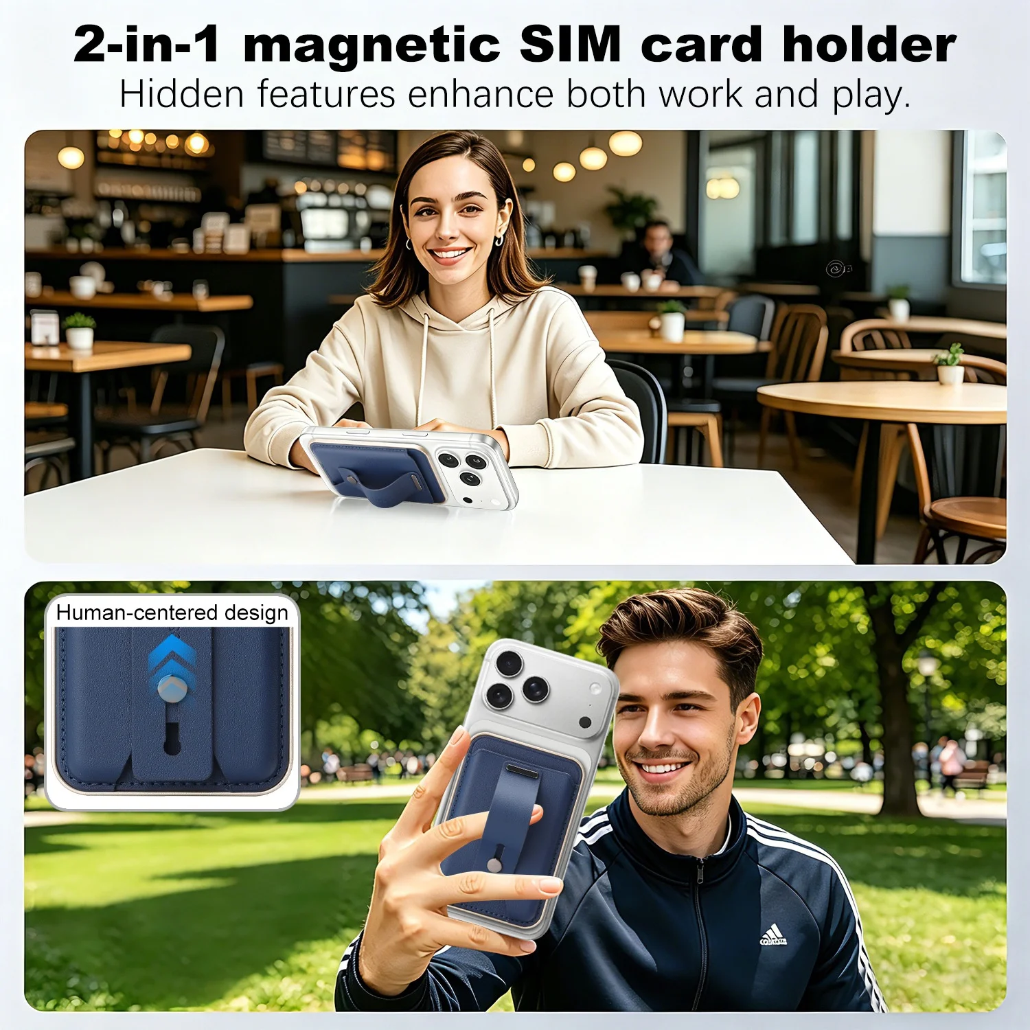 Slim Magnetic Leather Wallet & Stand – 7 Color Options