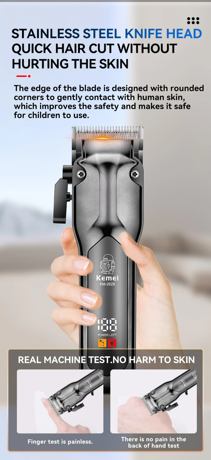 Kemei KM-2629 Роторный триммер для волос с лезвием из нержавеющей стали ...