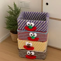 Children's Storage Baskets Fabric Cute Striped Design Sundries Funny Joker Storage Basket Gift with Handle Home Decoration 1