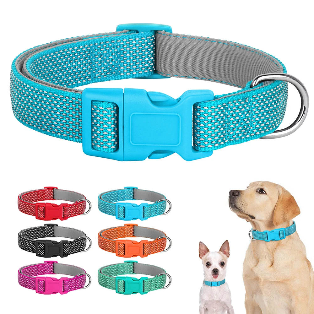 

Reflective Pet Dog Collar Durable Nylon Dog Collars Necklace Adjustable Puppy Collars for Small Large Dog Pug Safety In Night