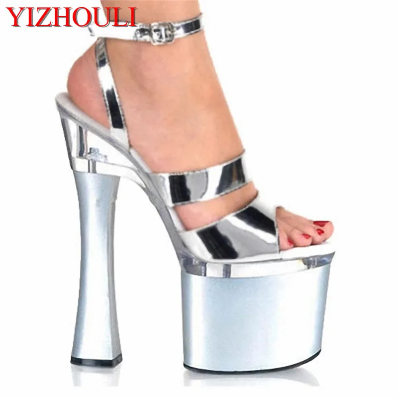 

Big Size 18cm Sexy Super High Heel Platforms Crystal , Pole Dance / Performance / Model Shoes, Woman Wedding dance shoes