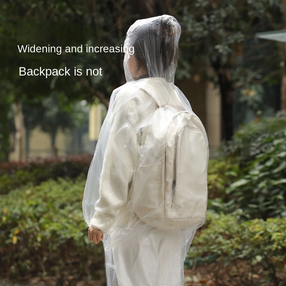 Travel Portable Disposable Raincoat Transparent PE Widened and Rainproof Hiking Poncho Bicycle Poncho