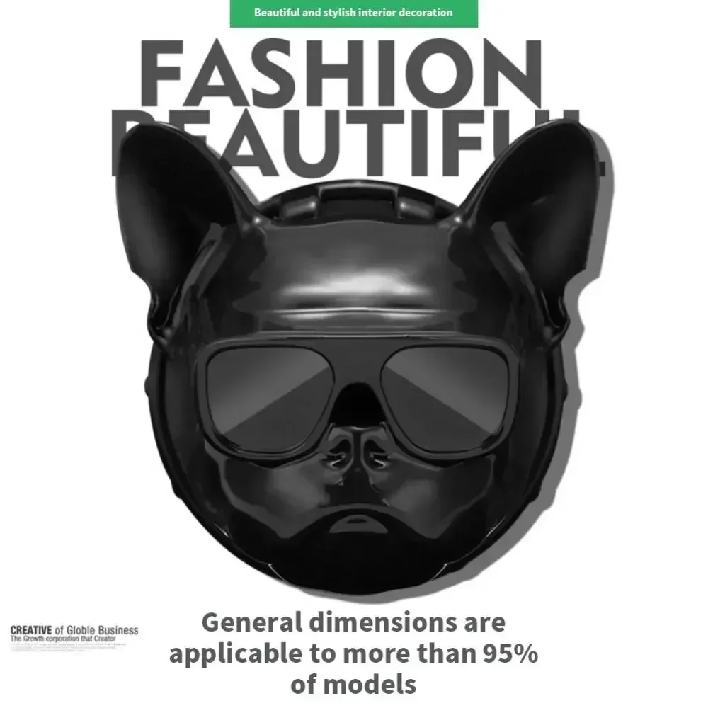 3D Dog Car Interior Engine Ignition Start Stop Push Button Switch Button Cover French Bulldog Cartoon Trim Sticker