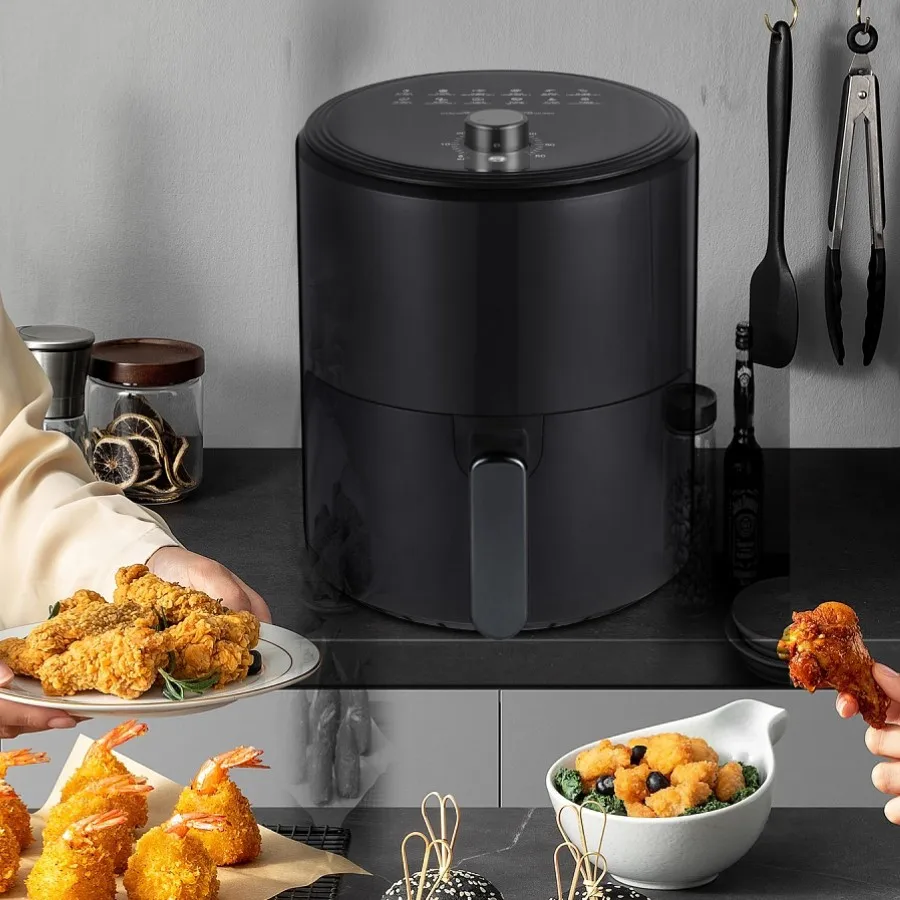 Air fryer 6.8L large-capacity air fryer knob switch food-grade non-stick coating healthy cooking 1-hour timer dual-purpose baking