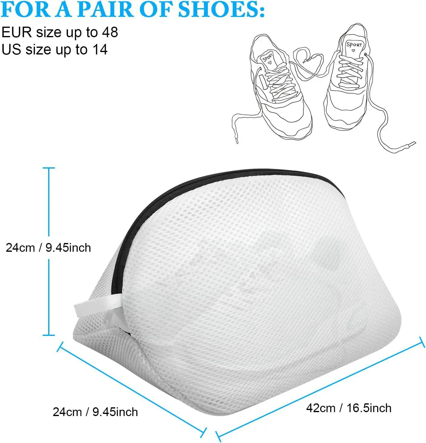 Anti-deformation Mesh Laundry Bag Washing Machine Shoes Bag Travel Shoe Storage Bags Protective Clothes Storage Box Organizer 6