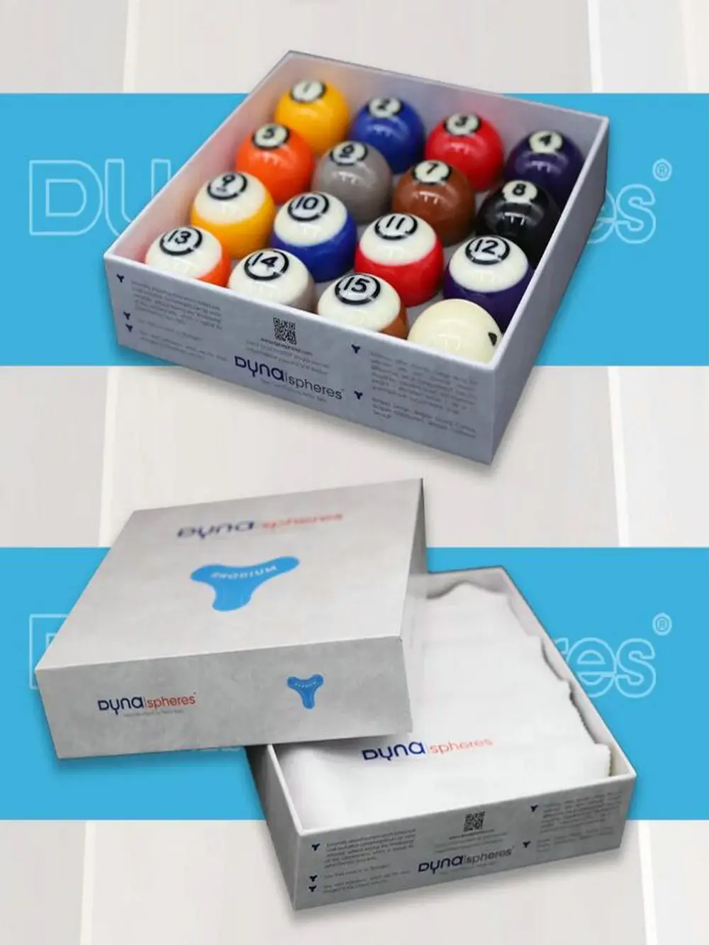 Beilgium DYNASPHERE Next Gen Phenolic Resin Billiard Pool Ball Set 2-1/4"-RHODIUM