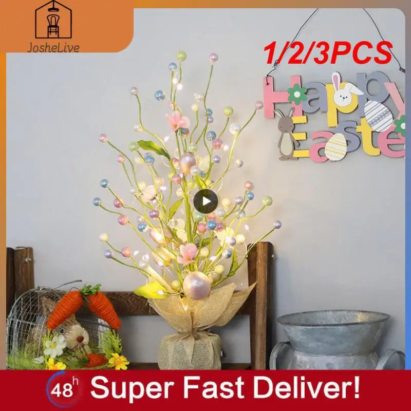 

1/2/3PCS 45cm Easter Decorations LED Egg Tree Colorful Fake Plant Flower Easter Spring Party Home Decor Happy Easter Gift