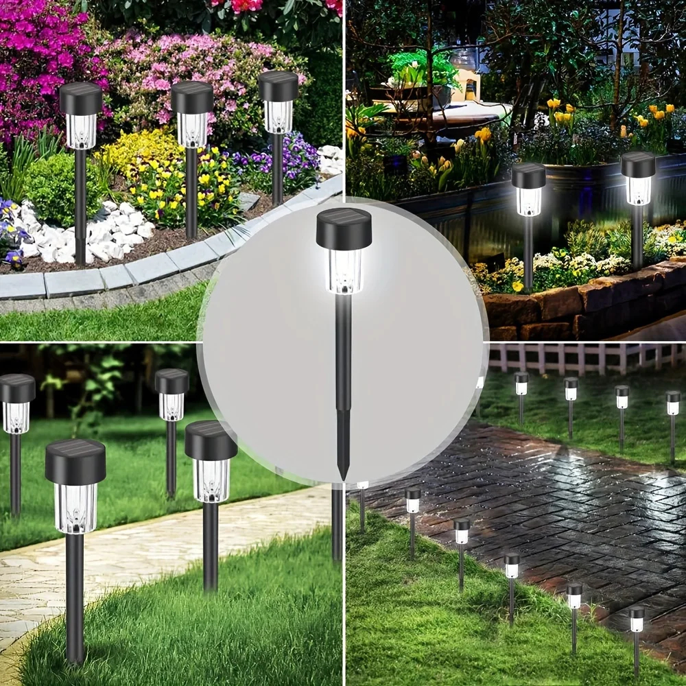 12 pack solární outdoorové světel solární sad lehký LED krajina osvětlení vodotěsný pathway světel dekorace průchod trávník patio ráhno