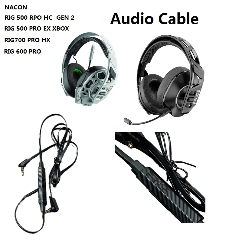 Original Audio cable for Plantronics NACON RIG 500 PRO HC GEN 2/EX XBOX/RIG 700 PRO RIG 600 HX headphone Replacement spare parts