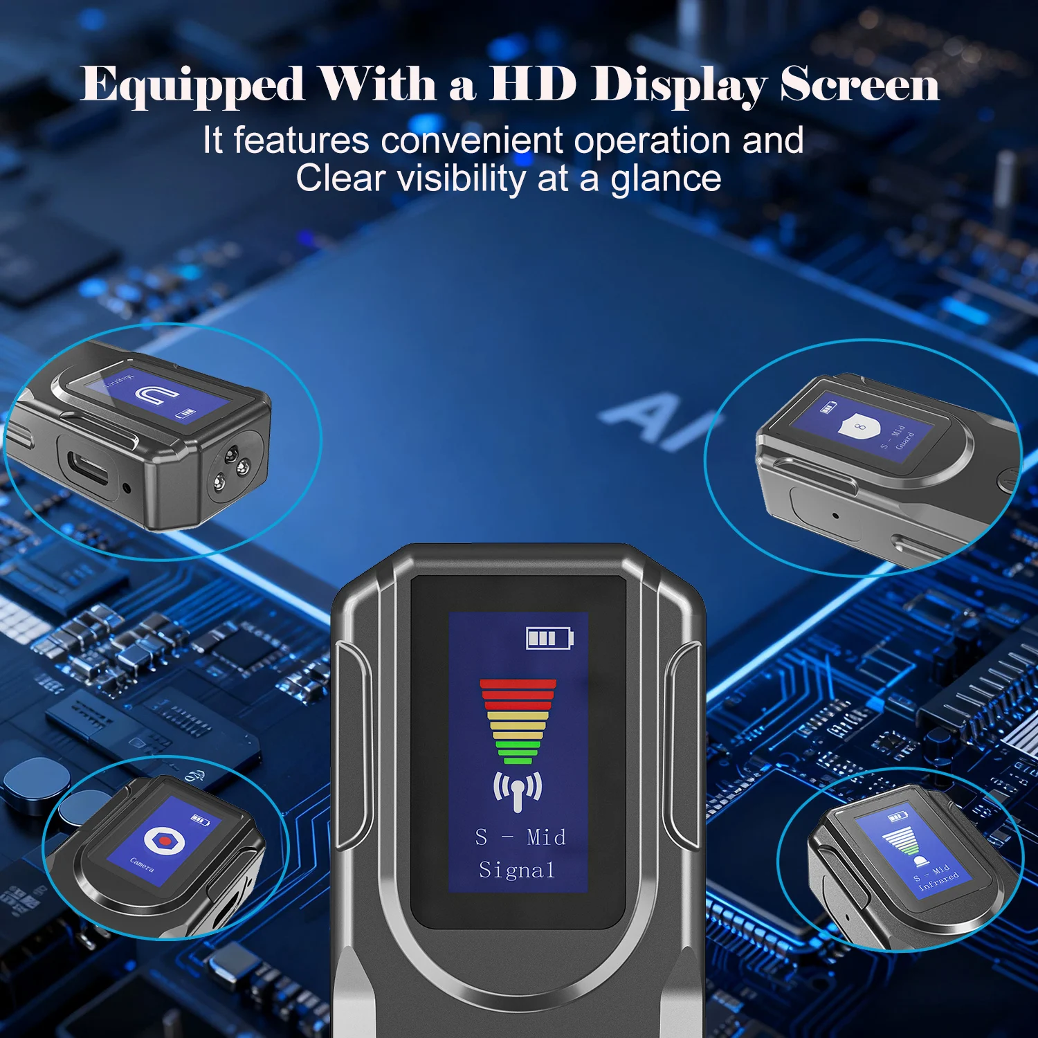 ماسح ضوئي محمول لإشارة الترددات اللاسلكية يعمل بال...