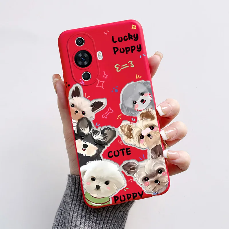 Cute Cat & Puppy Dog Soft Silicone Phone Case - Cartoon Design Cover for 6.7 and 6.78 Smartphones