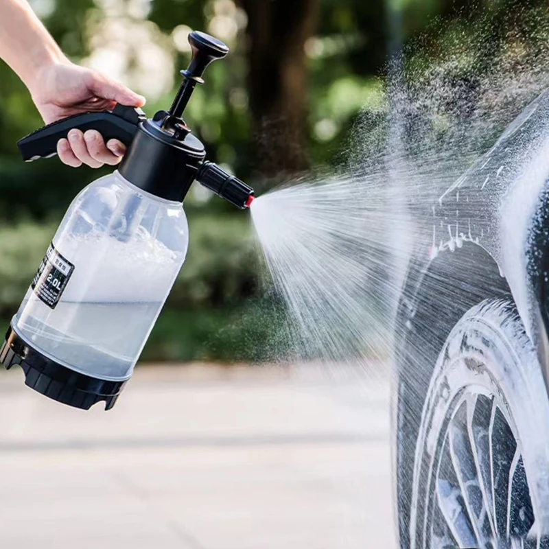 

2L Foam Sprayer Car Wash Hand-held Foam Watering Can Air Pressure Sprayer Plastic Disinfection Water Bottle Car Cleaning Tools