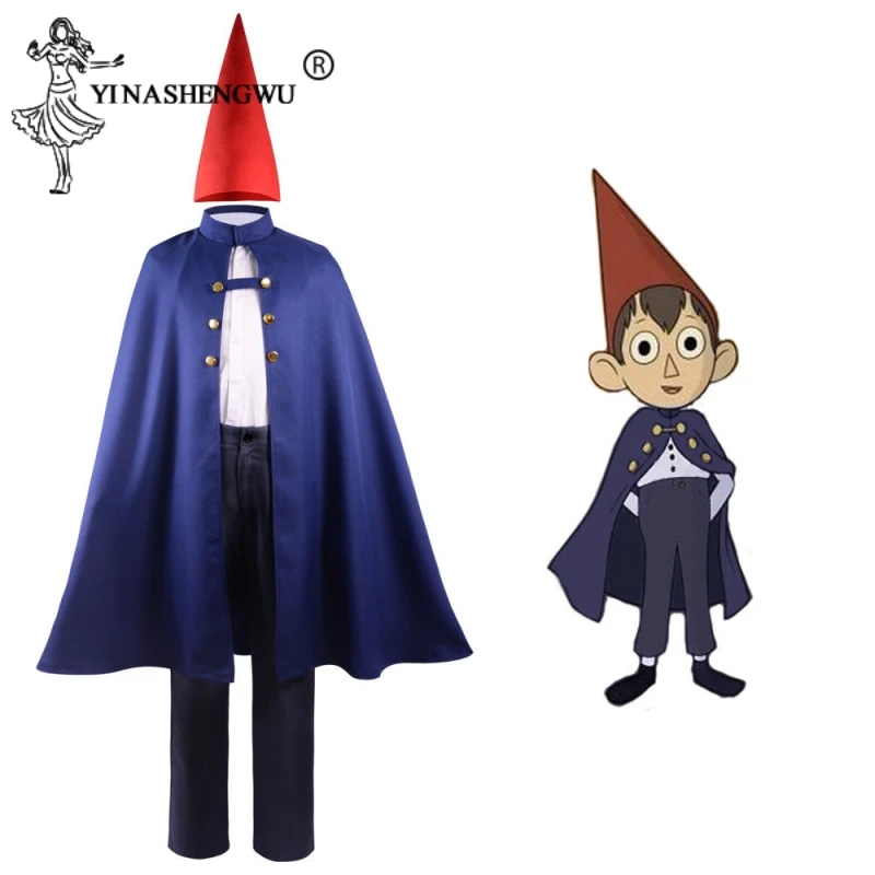 

Wirt Cosplay Anime Over the Garden Wall Costume Mantle Cape Outfit White Shirt Vampire Cloak Halloween Christmas Suit Stage Prop