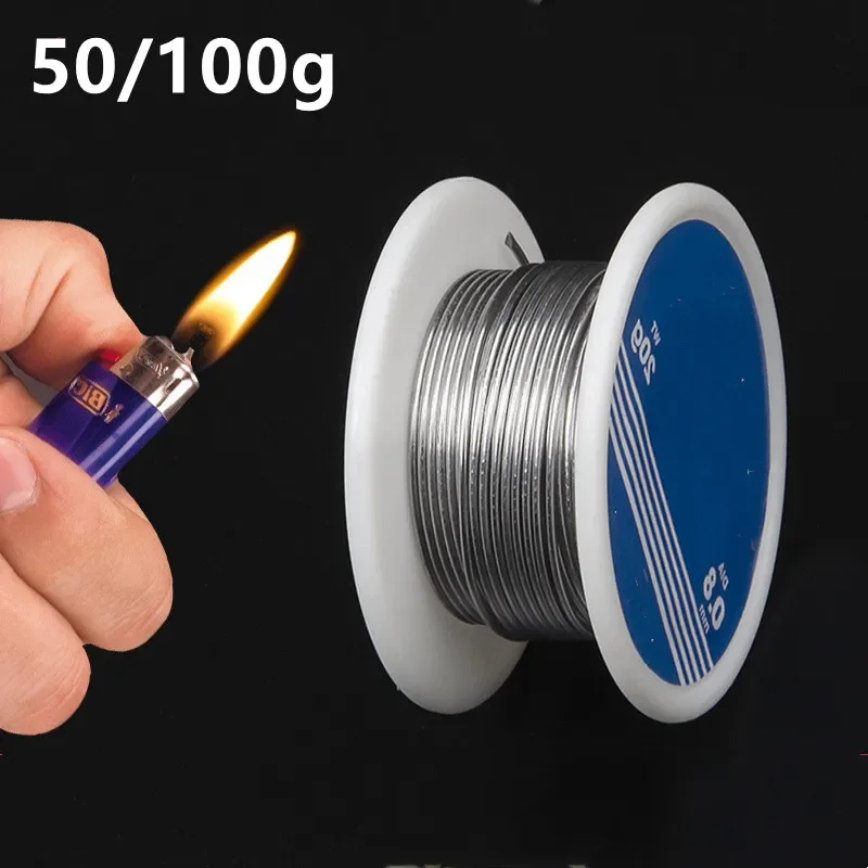 50/100g New Lighter Stainless Steel Solder Wire Copper-iron-nickel Battery Pole Piece Welding Universal Rosin Core Solder Wire