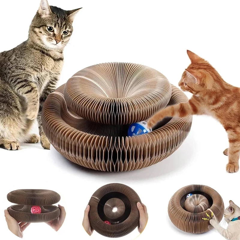 Magic Organ Cat Toy Cats Scratcher Scratch Board Round Corrugated
