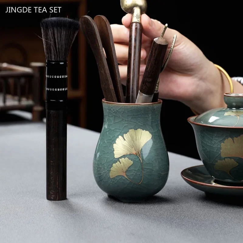 High-grade Retro Ceramics Tea Pot Chinese Tea Set Gaiwan Customized Ice Crack Glaze Teapot Exquisite Handmade Home Drinkware