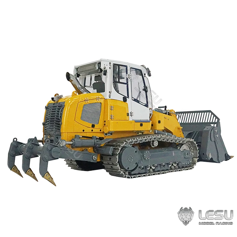 In Stock Upgraded LESU RTR 1/14 636 Hydraulic Tracked RC Loader Assembled Painted Yellow Sound Light Truck B0015 Openable Bucket 6