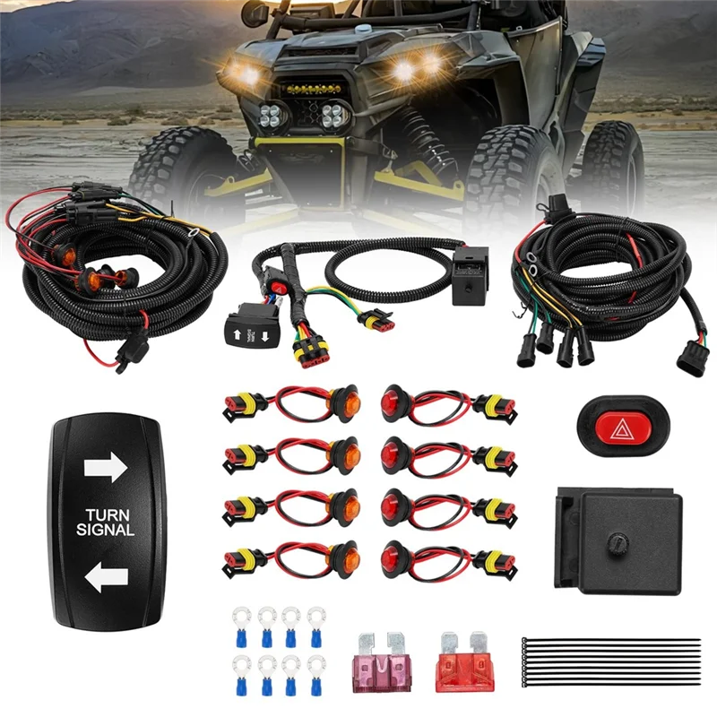 ATV UTV 방향지시등 키트 범용 도로 주행 허가 키트 폴라리스 RZR PRO XP / XP 1000 / XP 4 1000 캔암 아웃랜더 800R 맥스 Gen2용