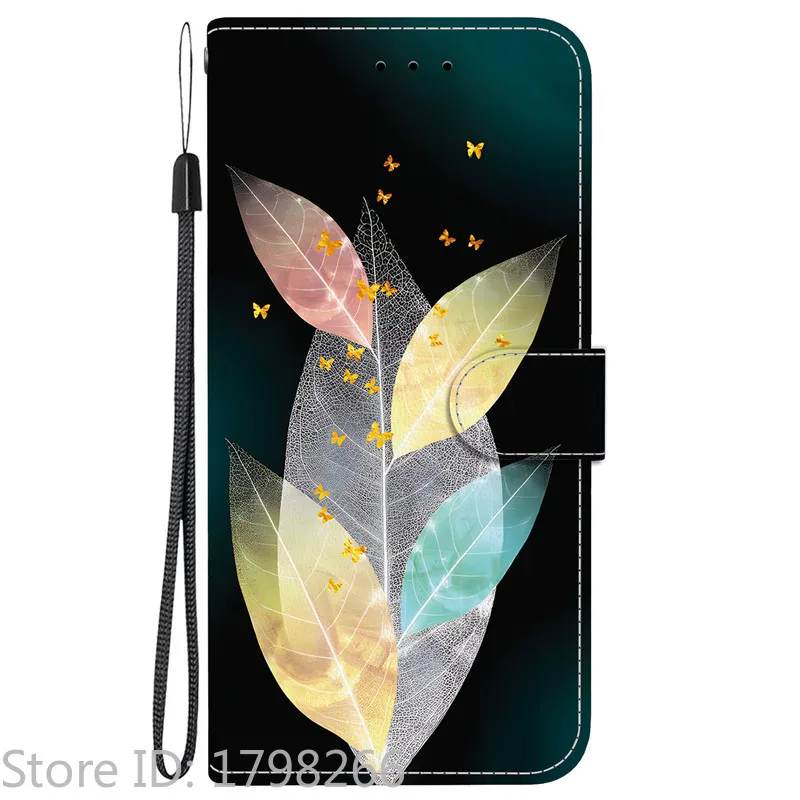 Elegant Colored Flower Wallet Phone Case - Magnetic Flip Leather Cover with Cute 3D Pattern