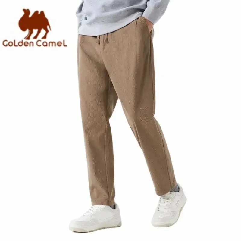 

GOLDEN CAMEL Men's Velvet Sports Pants Men's Winter Trousers Retro Anti-Wrinkle Corduroy Thickened Warm Casual Pants for Men