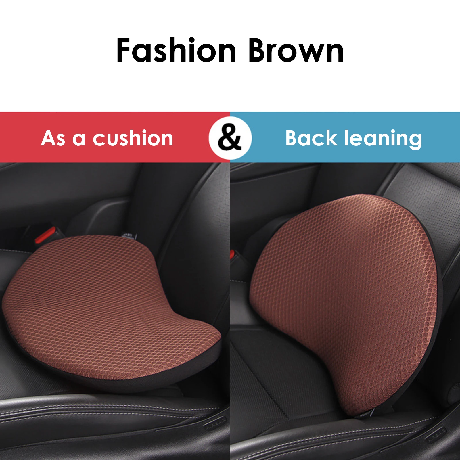 LOVERCAR Car Seat Waist Support Cushion Memory Foam Breathable Mini Seat  Cushion - Black