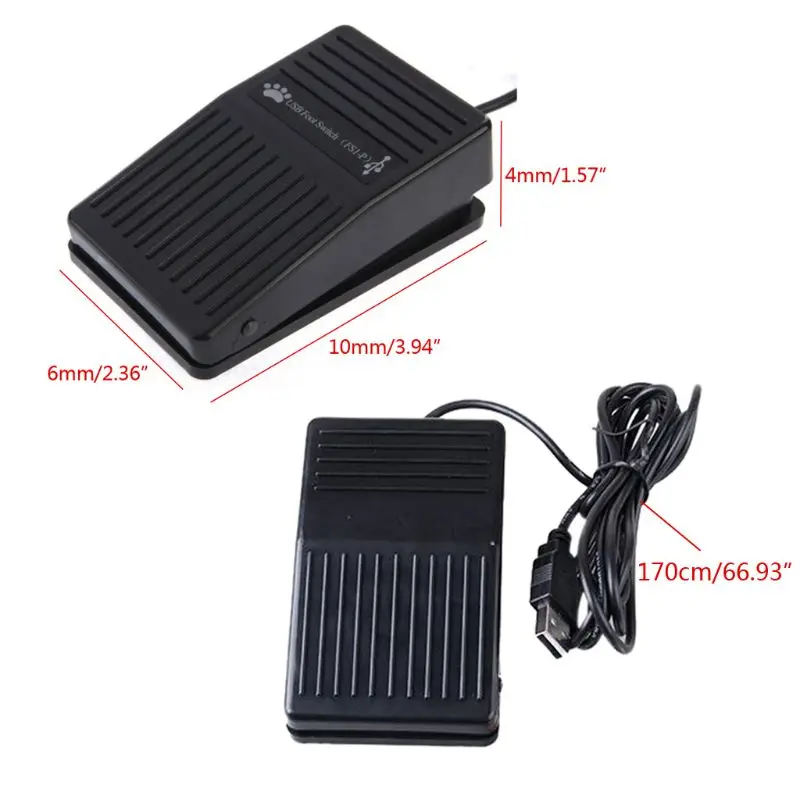 USB 풋 스위치 키보드 페달 HID PC 컴퓨터 USB 액션 스위치 제어, 사전 프로그램 키 기능 마우스 PC 게임