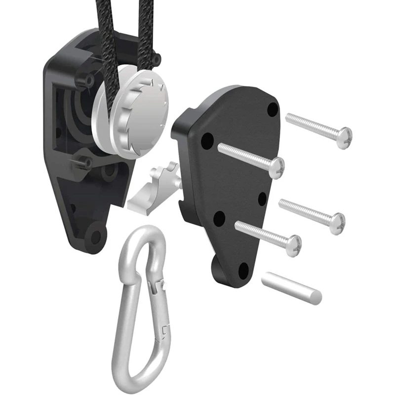 6PCS Adjustable 1/8Inch Lanyard Hanging For Tent Fan Led Grow Plant Lamp Rope Ratchet Hanger Pulley Lifting Pulley Hook