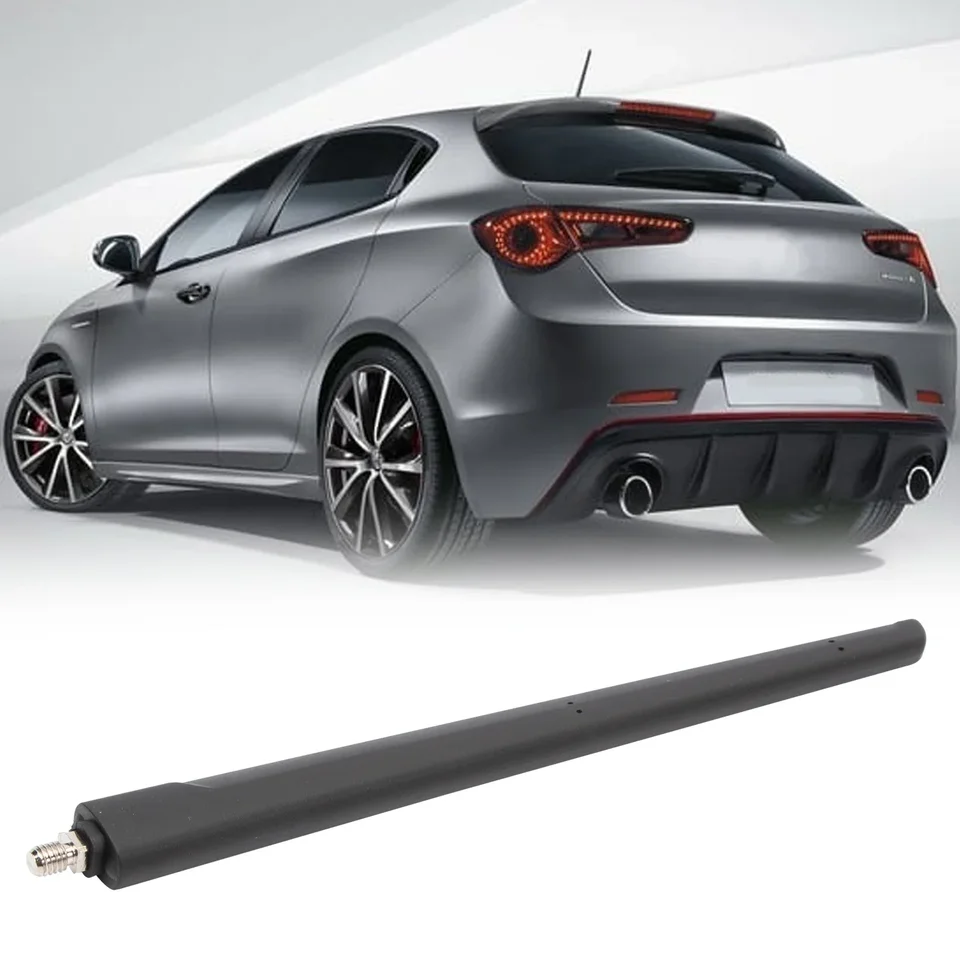 Antenna Auto AM/FM Yctze In Gomma Nera Sostitutiva Per Fiat 500 Dal 2012, Ricambio 52019353/51910790